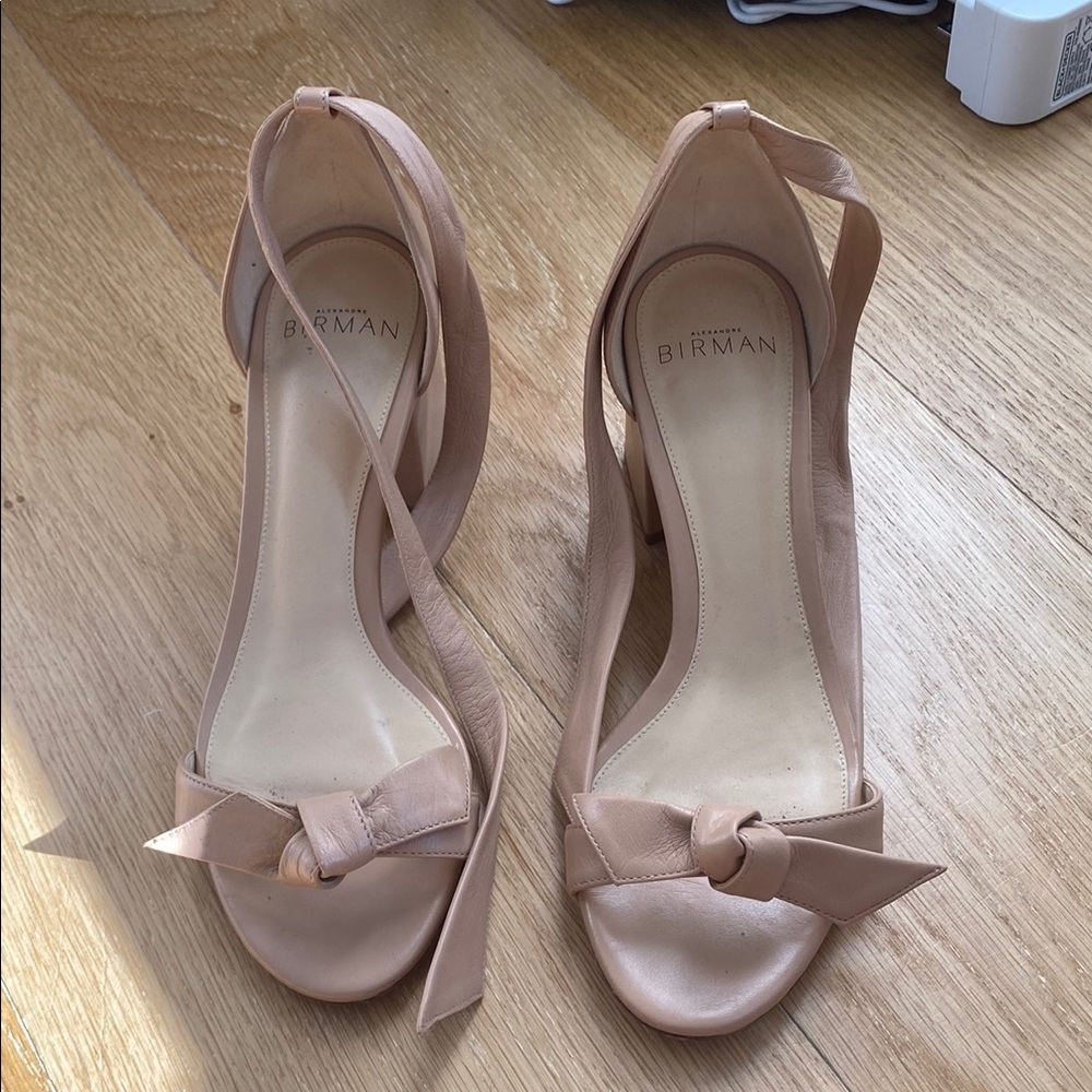 Alexandre Birman Clarita Block Heel Sandals in Nude